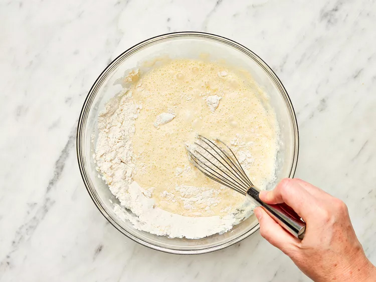 Melted butter mixed into flour